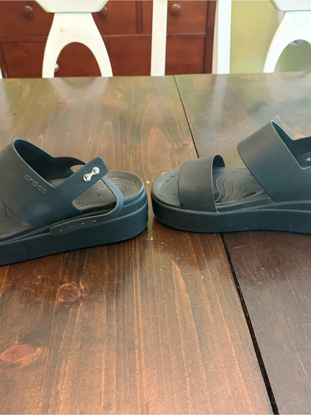 Crocs Black Platform Sandals